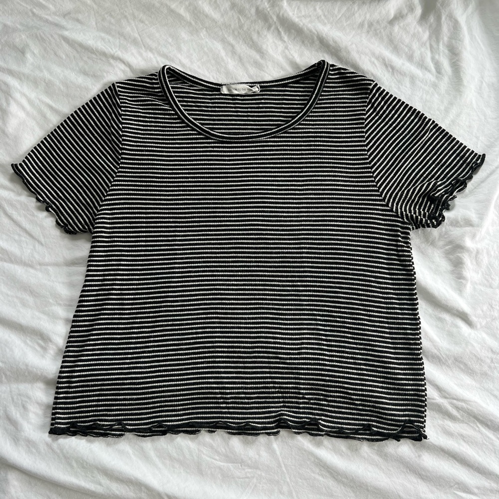 Black and white striped top